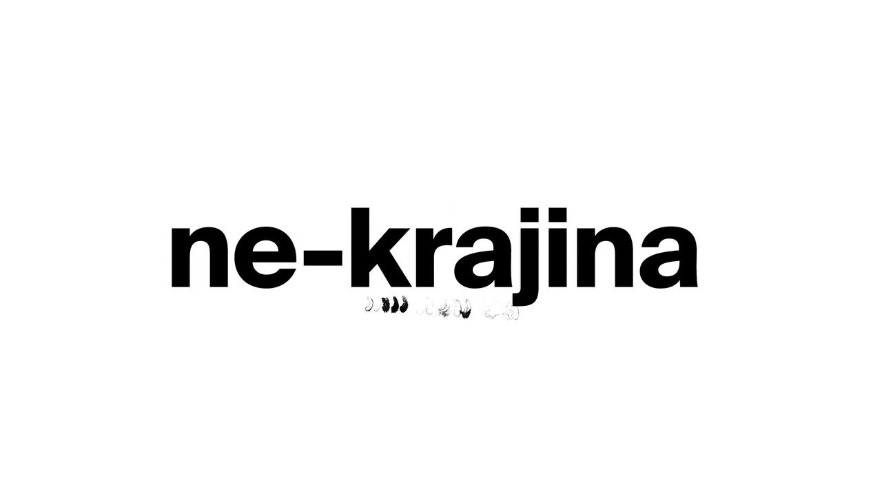 Ne-krajina set in Suisse Int’l with a subtle ink drawing underneath it.